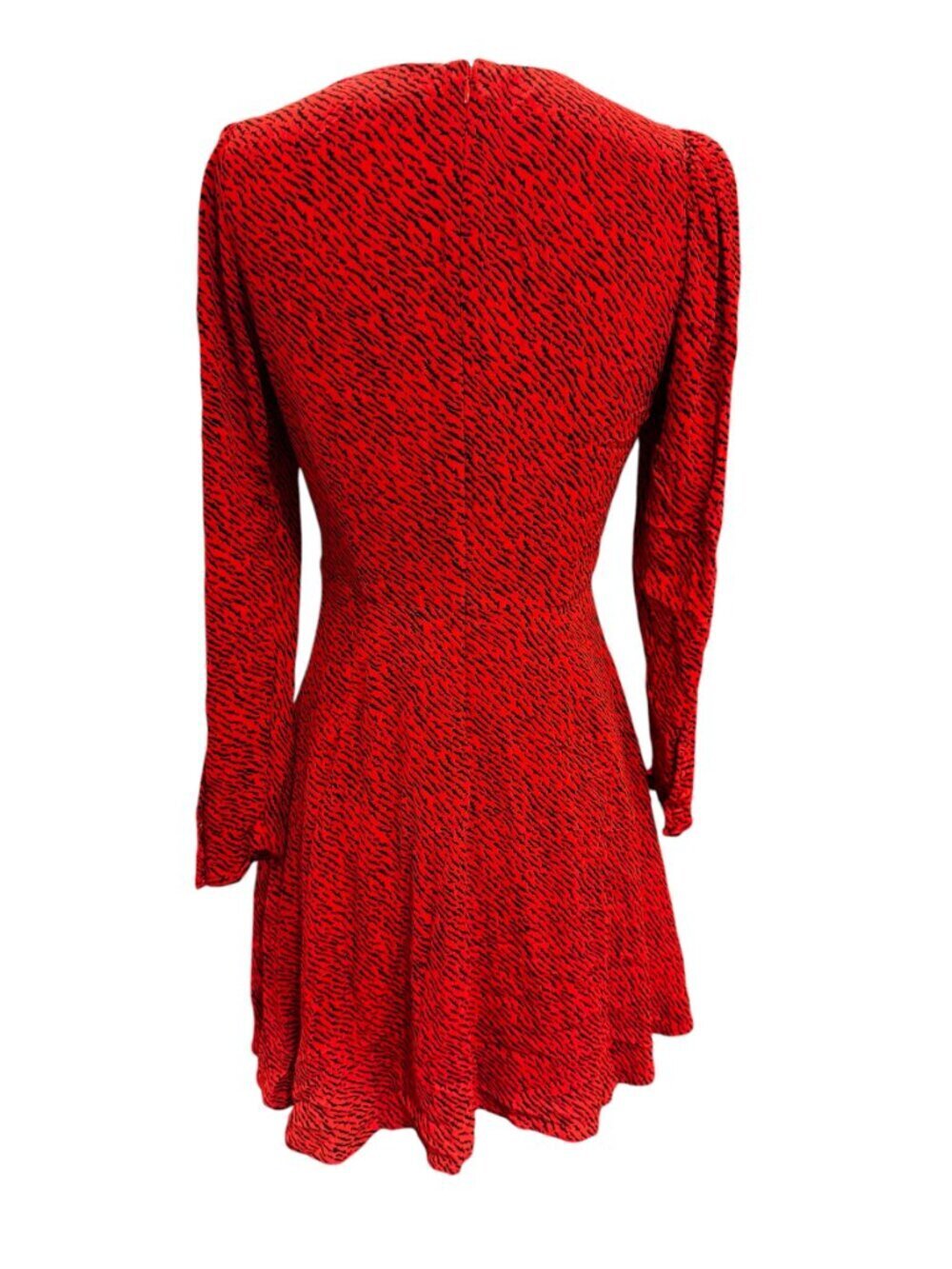 Banana Republic Red Zebra Print Fit Flare Dress Size 4 - Picture 6 of 6